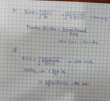 week 1 EOQ SOLUTION