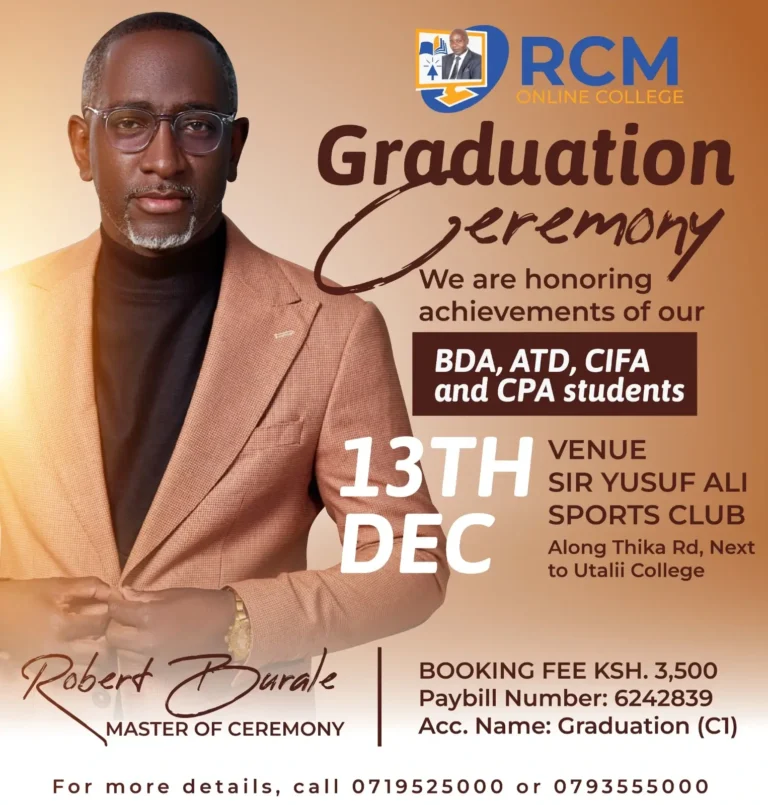 RCM Online College, KASNEB, CPA courses, ATD, CIFA, BDA, CAMS, HELB financing, online education, flexible learning, East Africa, tuition loans, digital education, education for working professionals, study at your own pace, affordable education
