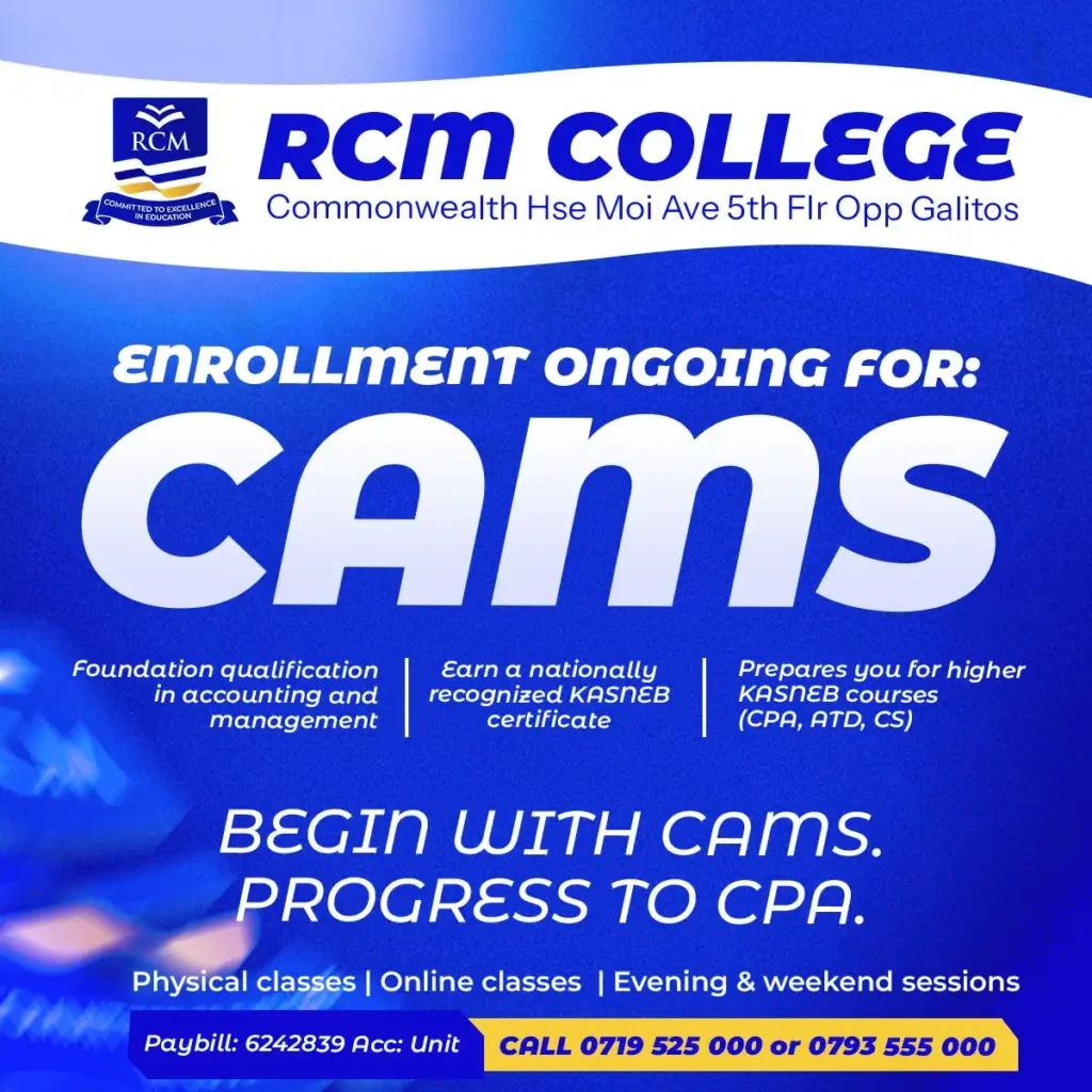 KASNEB accredited colleges in Kenya, KASNEB approved institutions, CPA accredited college, Online KASNEB college, RCM Online College