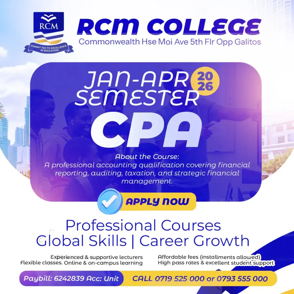 KASNEB accredited colleges in Kenya, KASNEB approved institutions, CPA accredited college, Online KASNEB college, RCM Online College