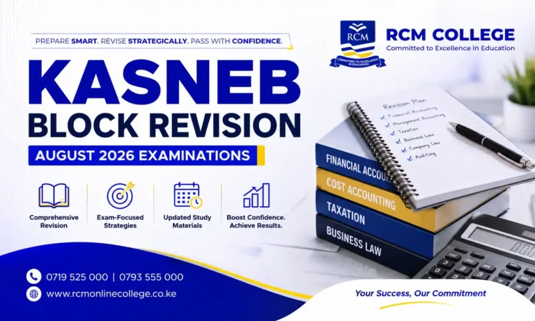 KASNEB Block Revision August 2026 Examinations, RCM Online College